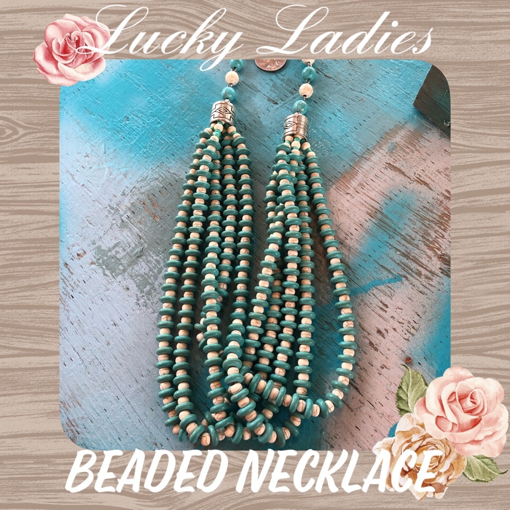 5 Strand Beaded Western Necklace Fashion Jewelry